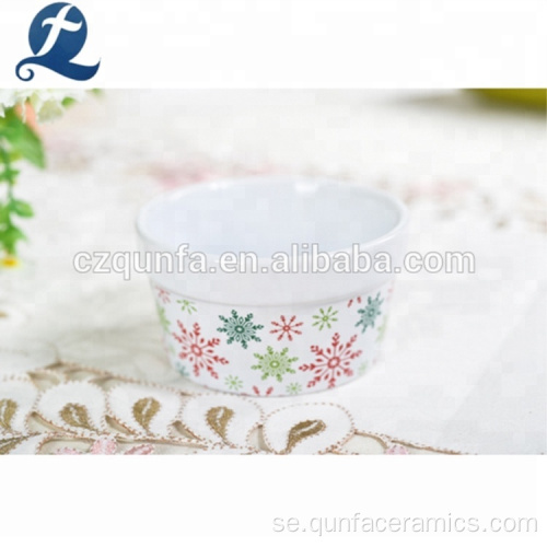 Anpassad tryckning keramik mat ramekin keramisk tårta cup